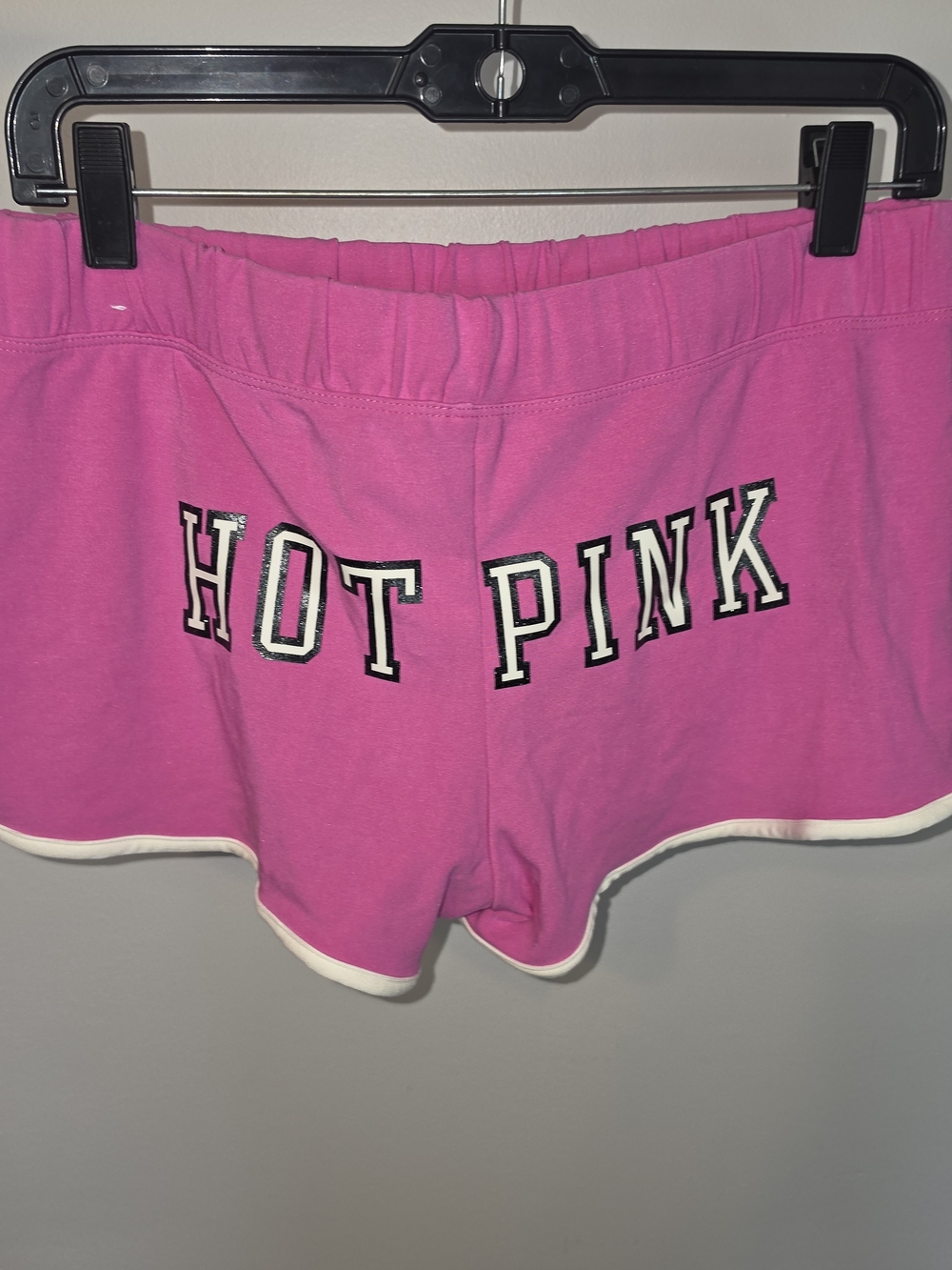 PINK Victoria's Secret Hot Pink Athletic Lounge Shorts with White Trim